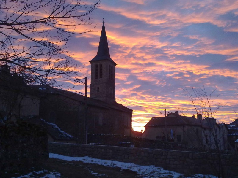 Coucher de soleil hivernal